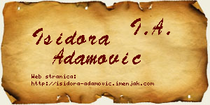 Isidora Adamović vizit kartica
